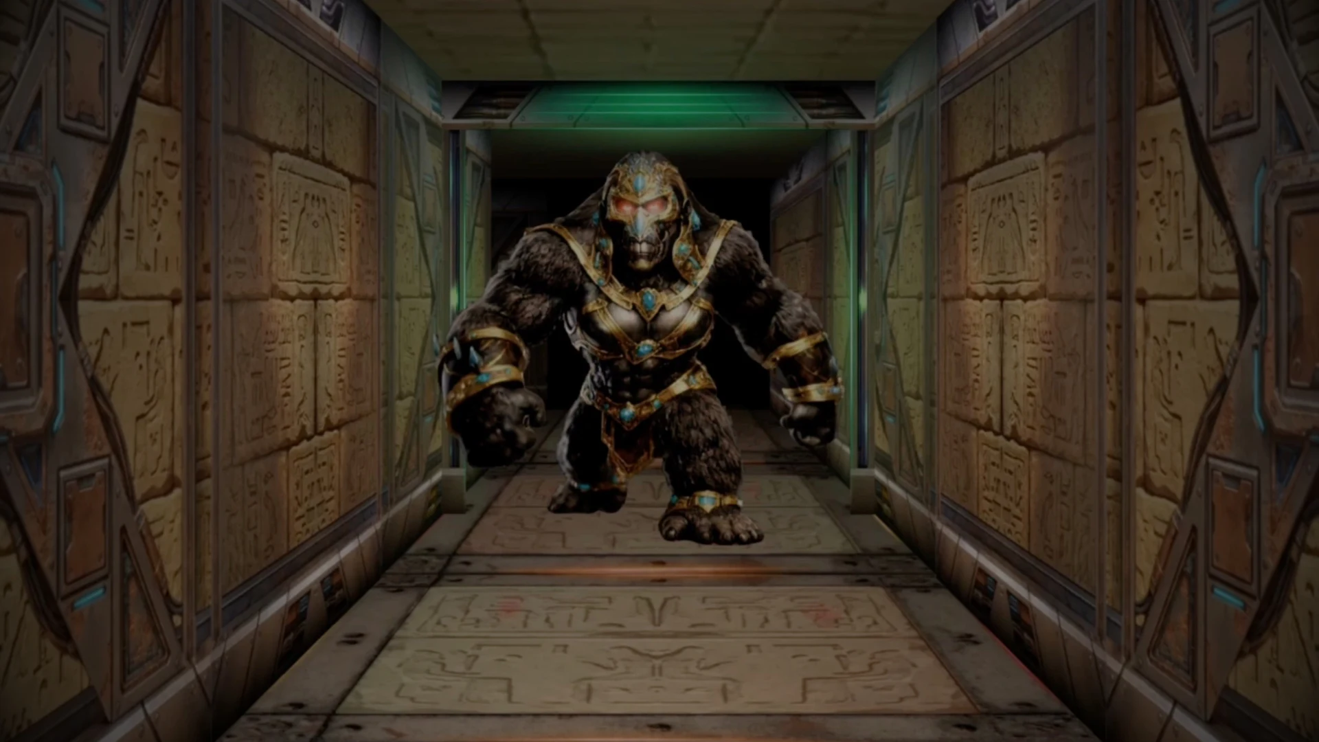 Captive 3000 trailer showing a cybernetic enemy in an ancient corridor